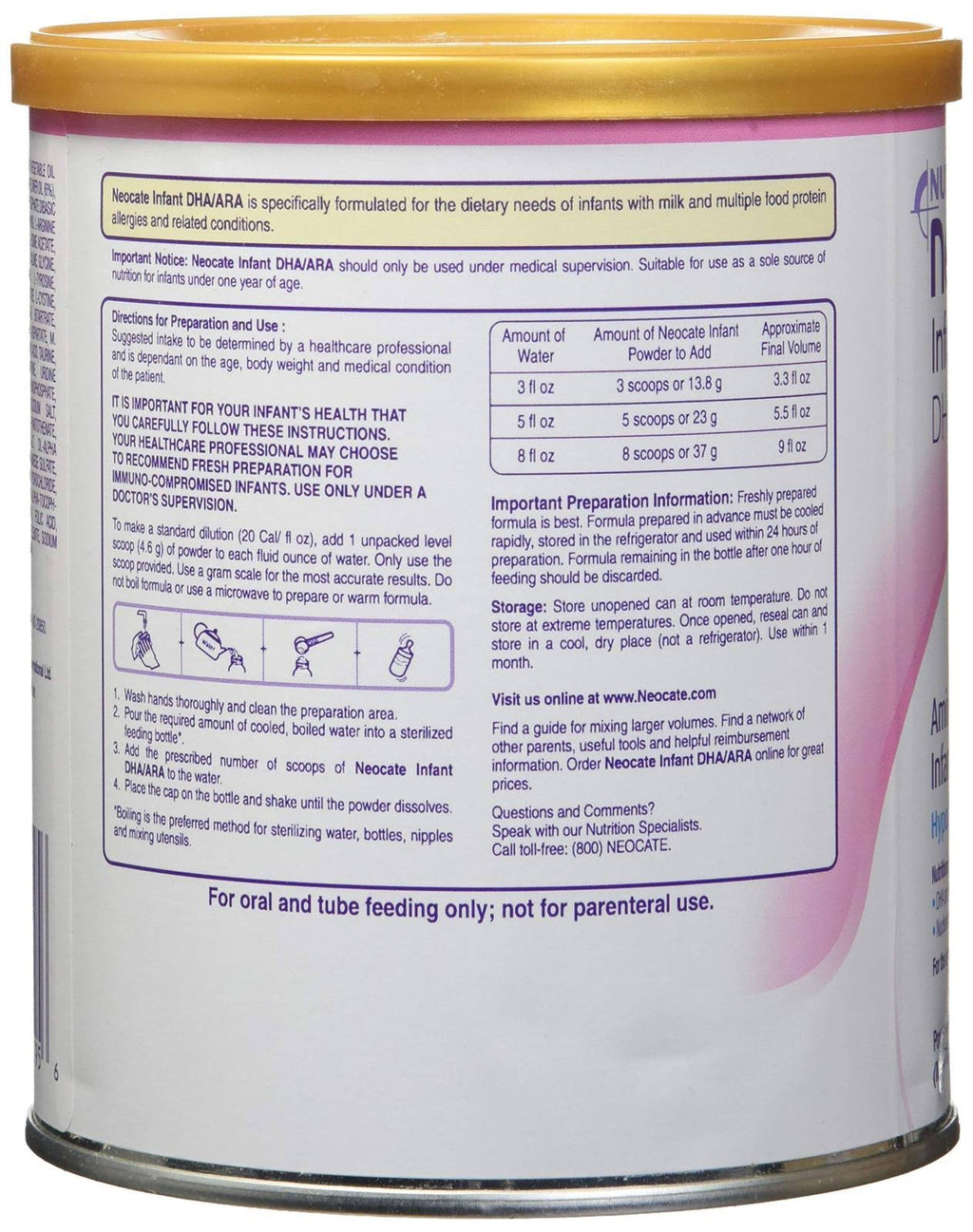 14.1 oz / 400 G Case of 4 Cans Infant Formula S159