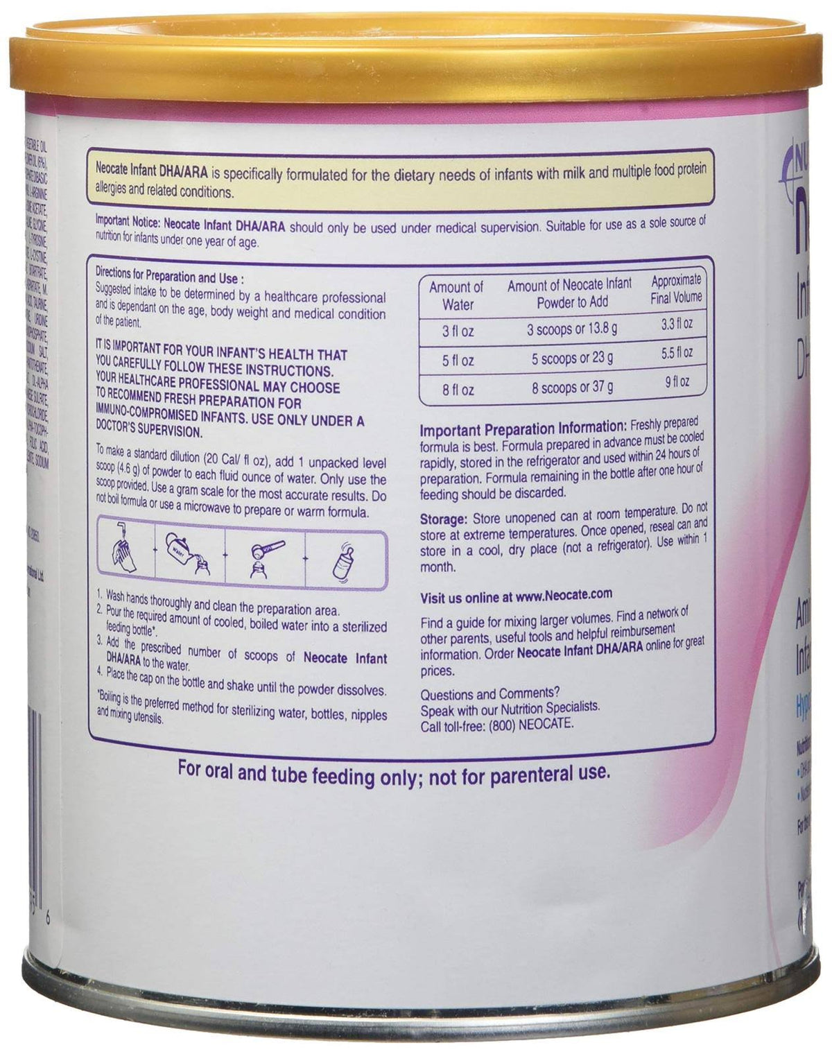 14.1 oz / 400 G Case of 4 Cans Infant Formula S159