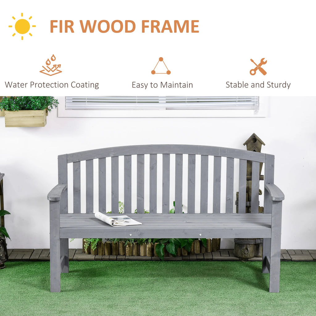 2-Person Wooden Garden Bench Patio Armchair F735