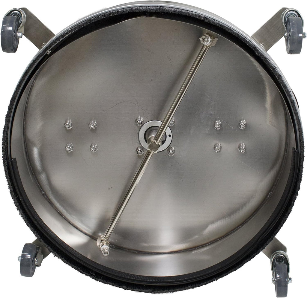 21" Stainless Steel Surface Cleaner with Vacuum Port, Wheels, and Wand Pressure Washer Attachment 4000 PSI B2502