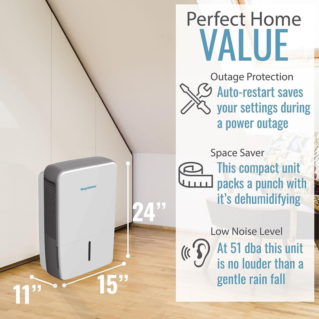 50-Pint Portable Dehumidifier with Auto-Shutoff, Timer, and LED Display F446
