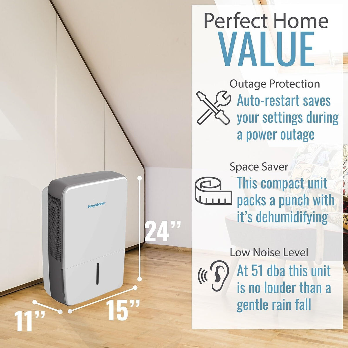 50-Pint Portable Dehumidifier with Auto-Shutoff, Timer, and LED Display F446
