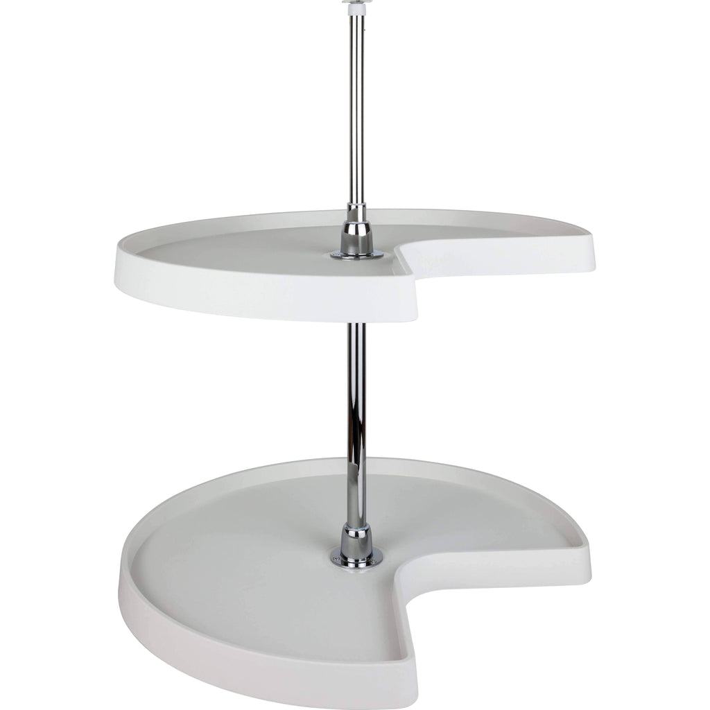 24 inch Diameter Kidney Plastic Lazy Susan Set with Chrome Hubs C9145