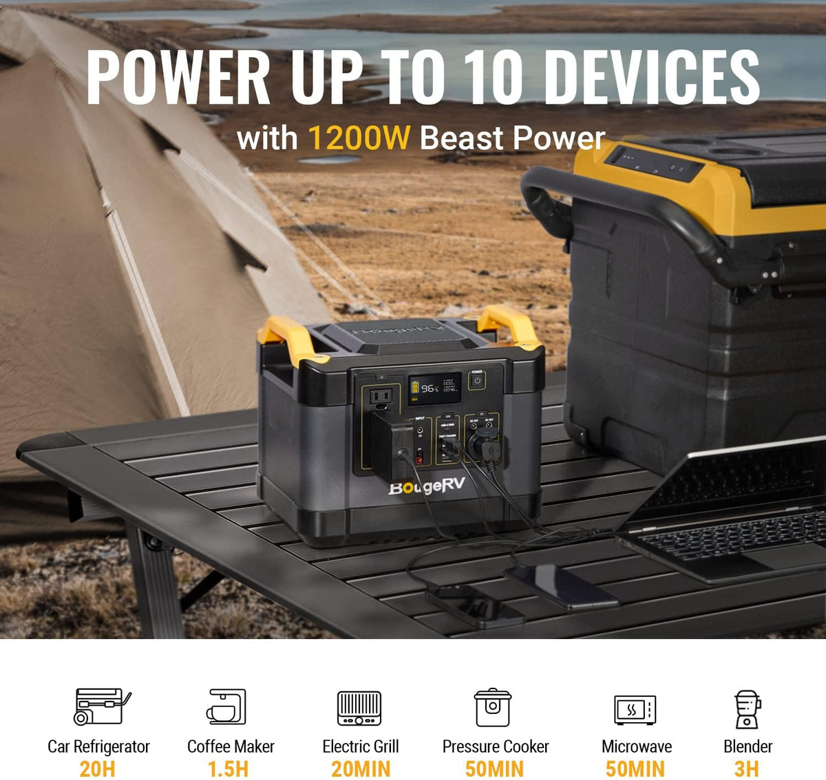 Portable Power Station 1200W 1100Wh Solar Generator Z69396