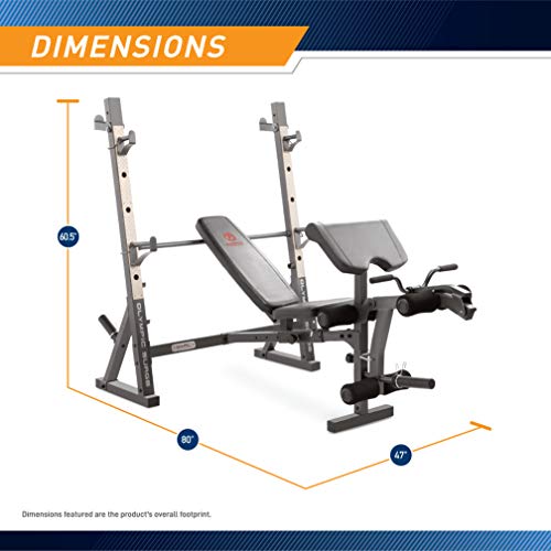 White/Black Olympic Workout Bench with Weight Rack Storage P86453