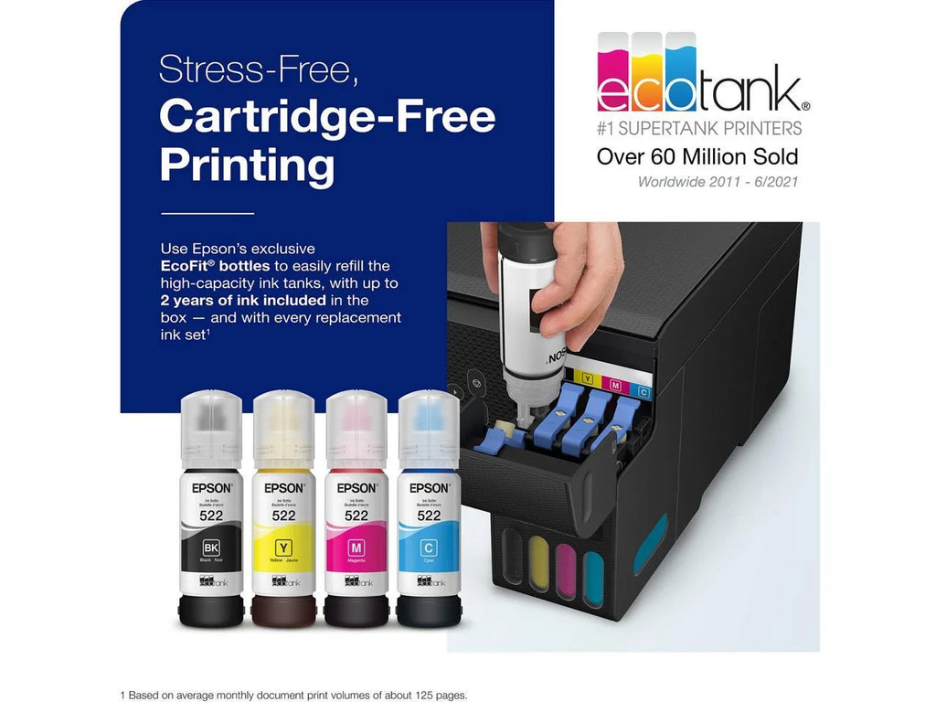 Black Wireless Color All-in-One Supertank Printer J59700