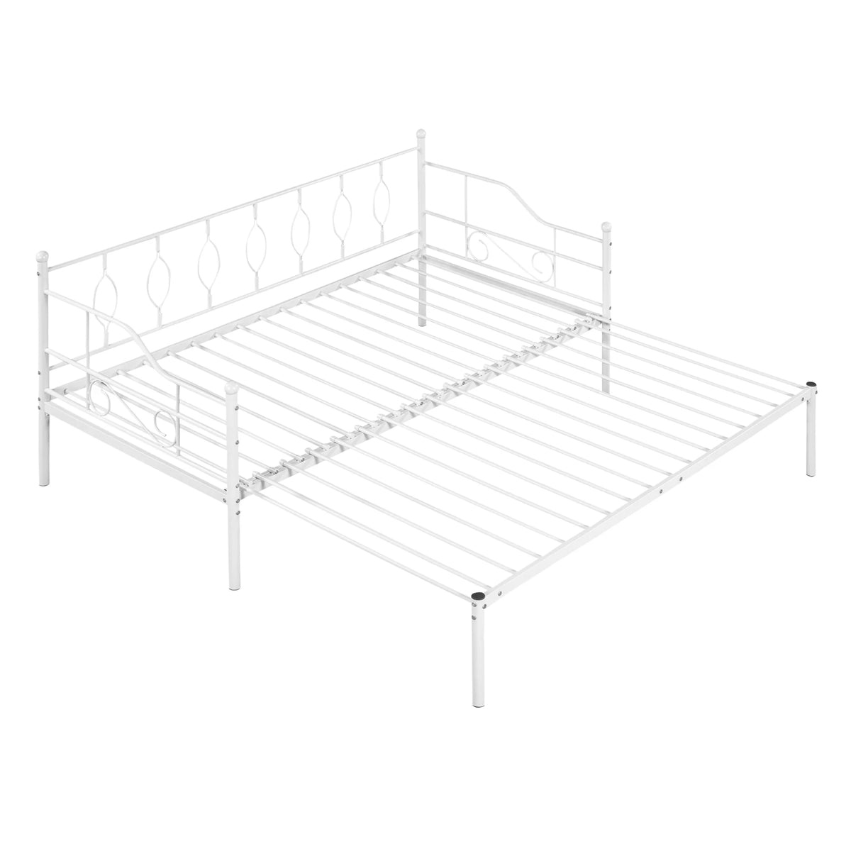 White Twin Size Metal Daybed with Trundle P82318
