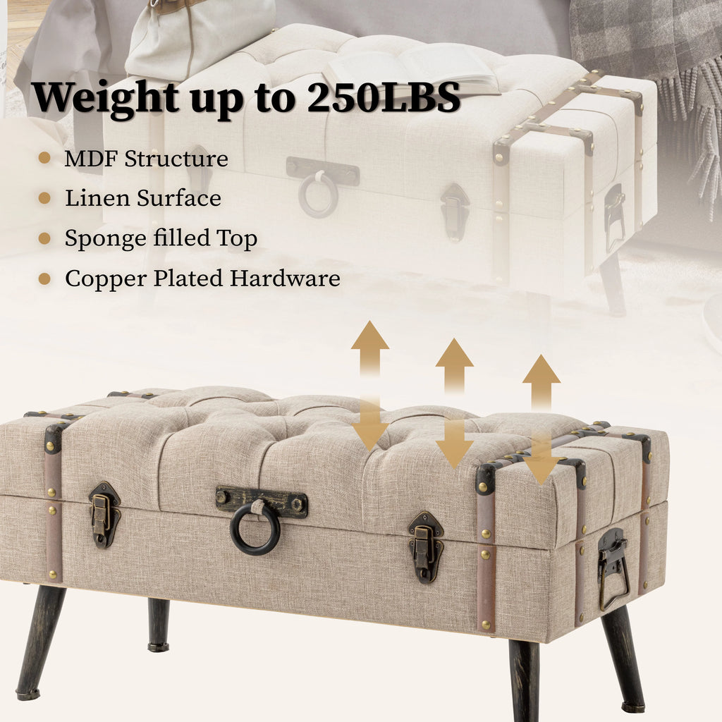 Modern Upholstered Storage Ottoman V760536