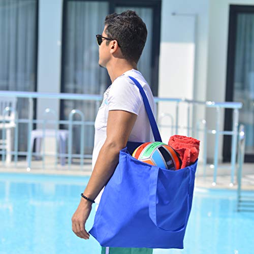6 Pack Large Canvas Tote Bag with Zippered Closure Q996949