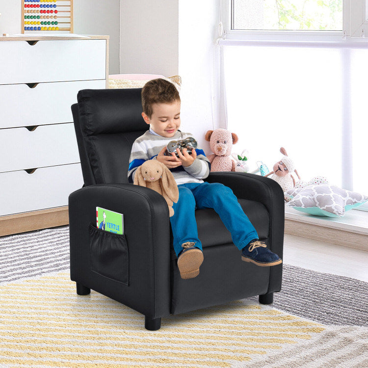 Ergonomic PU Leather Kids Recliner Lounge Sofa M676734