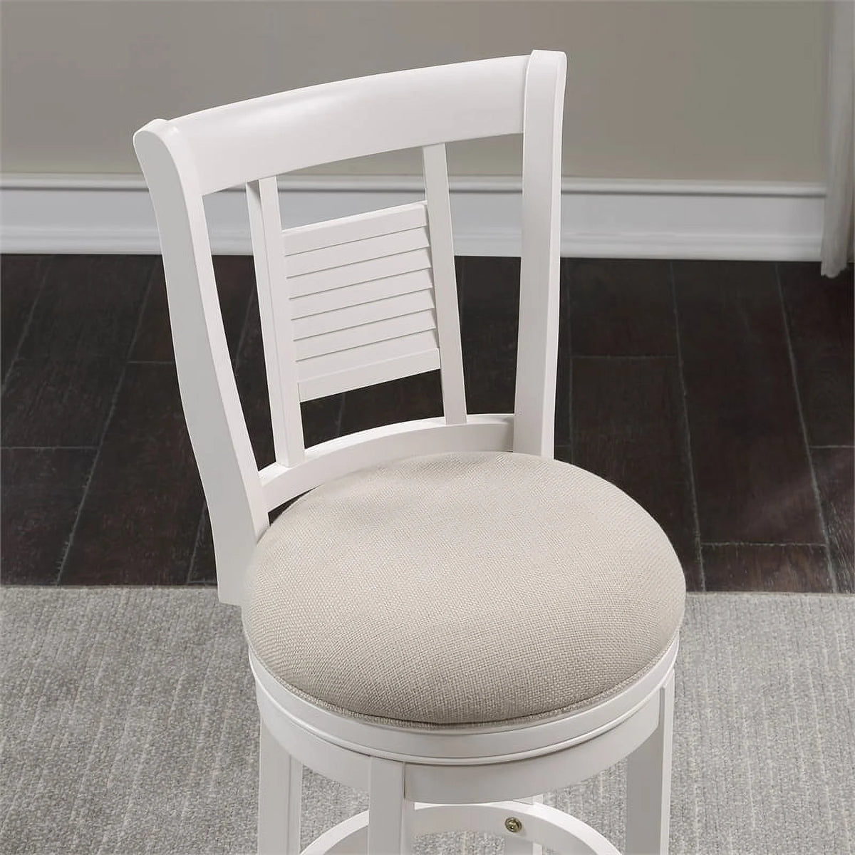 3 Piece Upholstered Solid Wood Swivel Bar Stool Set F67486