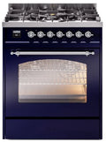 30 Dual Fuel Natural Gas Range in Blue with Chrome Trim Z177668