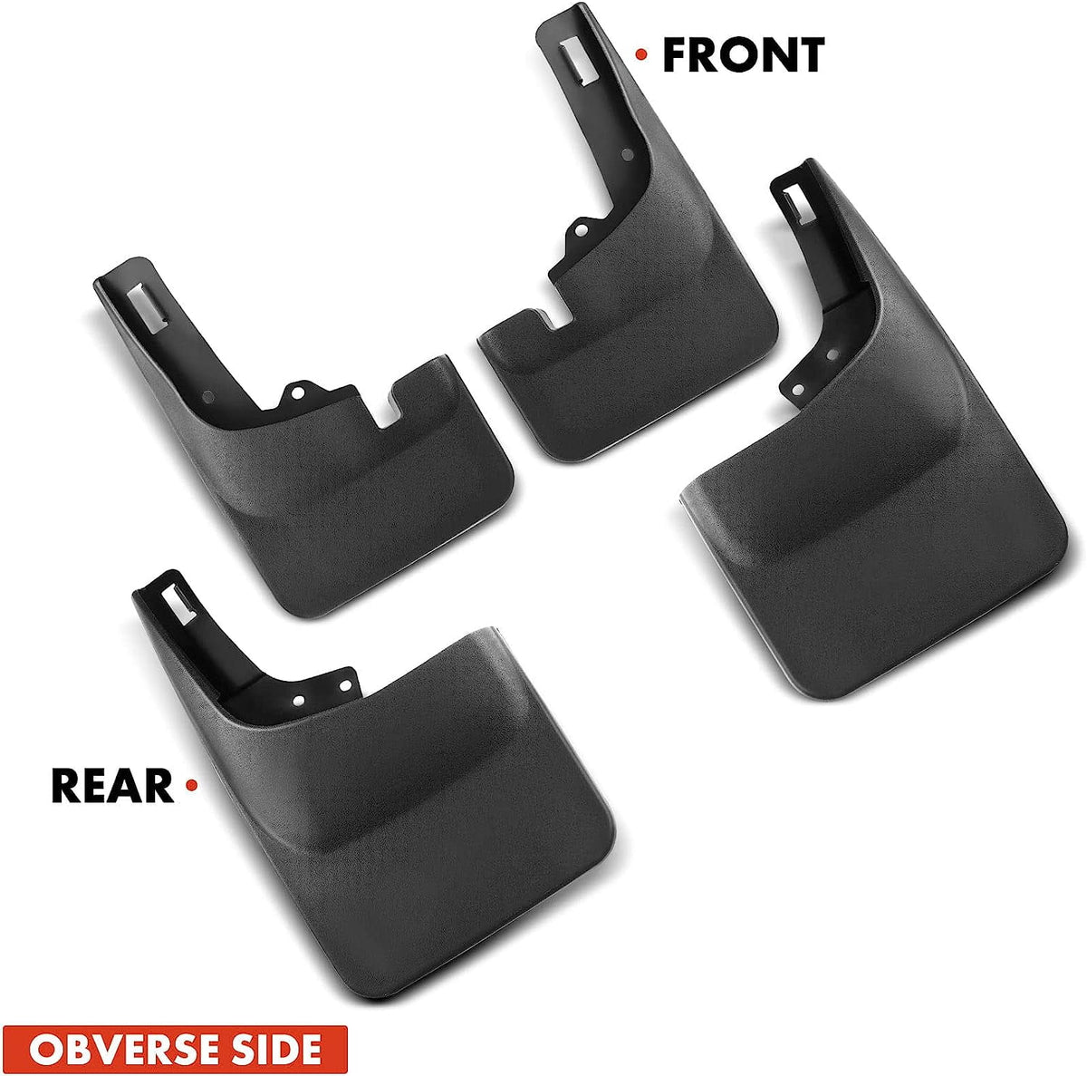 Set of 4 Mud Flaps with Hardware Kits for Pickup J267
