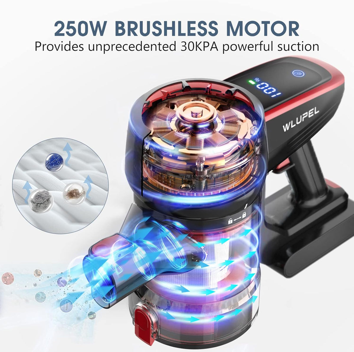 250W Cordless Stick Vacuum Cleaner R6558