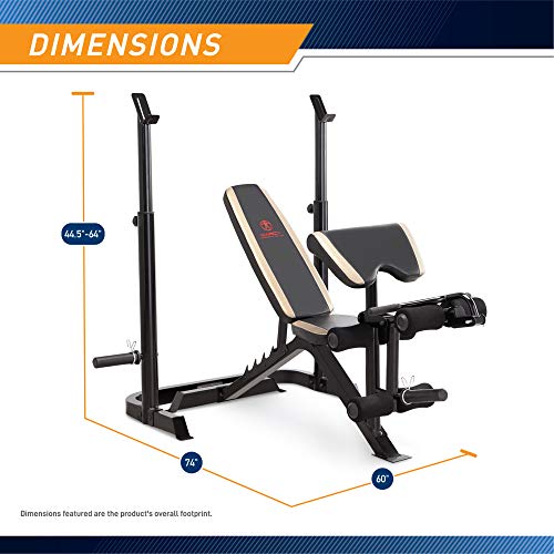 White/Black Olympic Workout Bench with Weight Rack Storage P86453