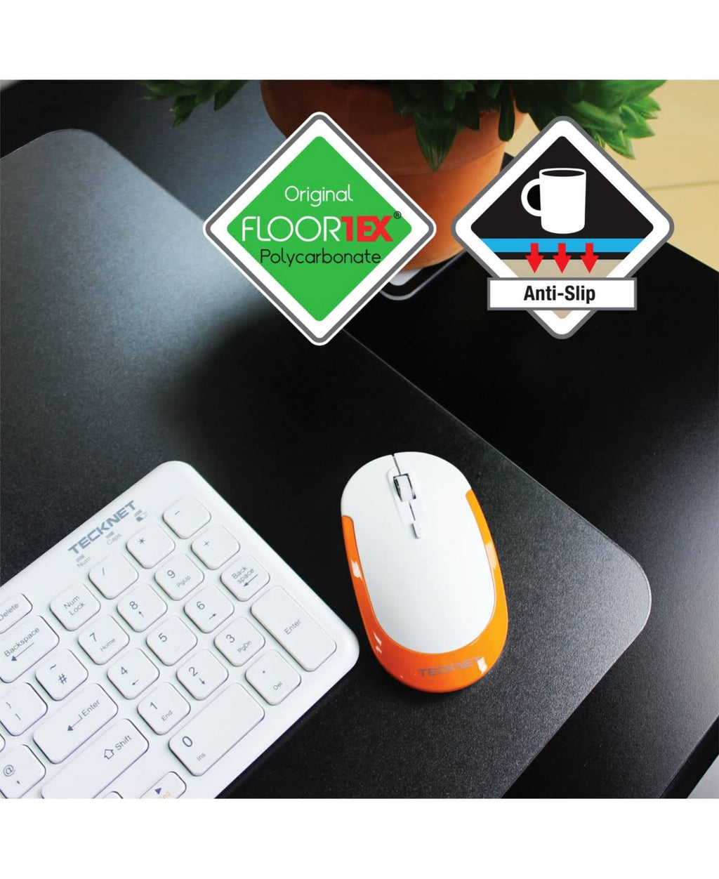Desk Pad 29.1 in x 59.1 in Polycarbonate Crystal Clear I975