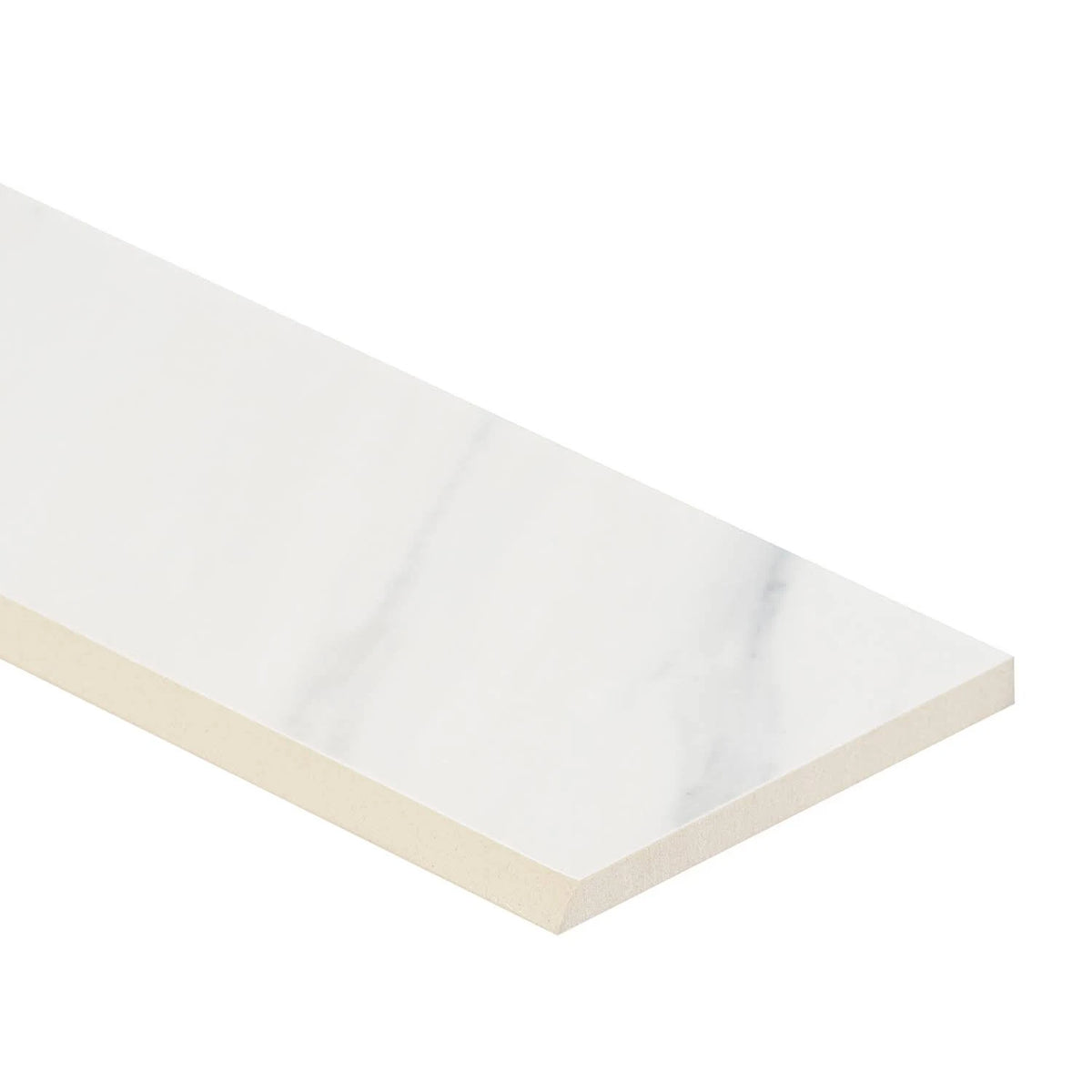 Calacatta Cobalt 3 in. x 24 in. Matte Porcelain Bullnose Tile E7790