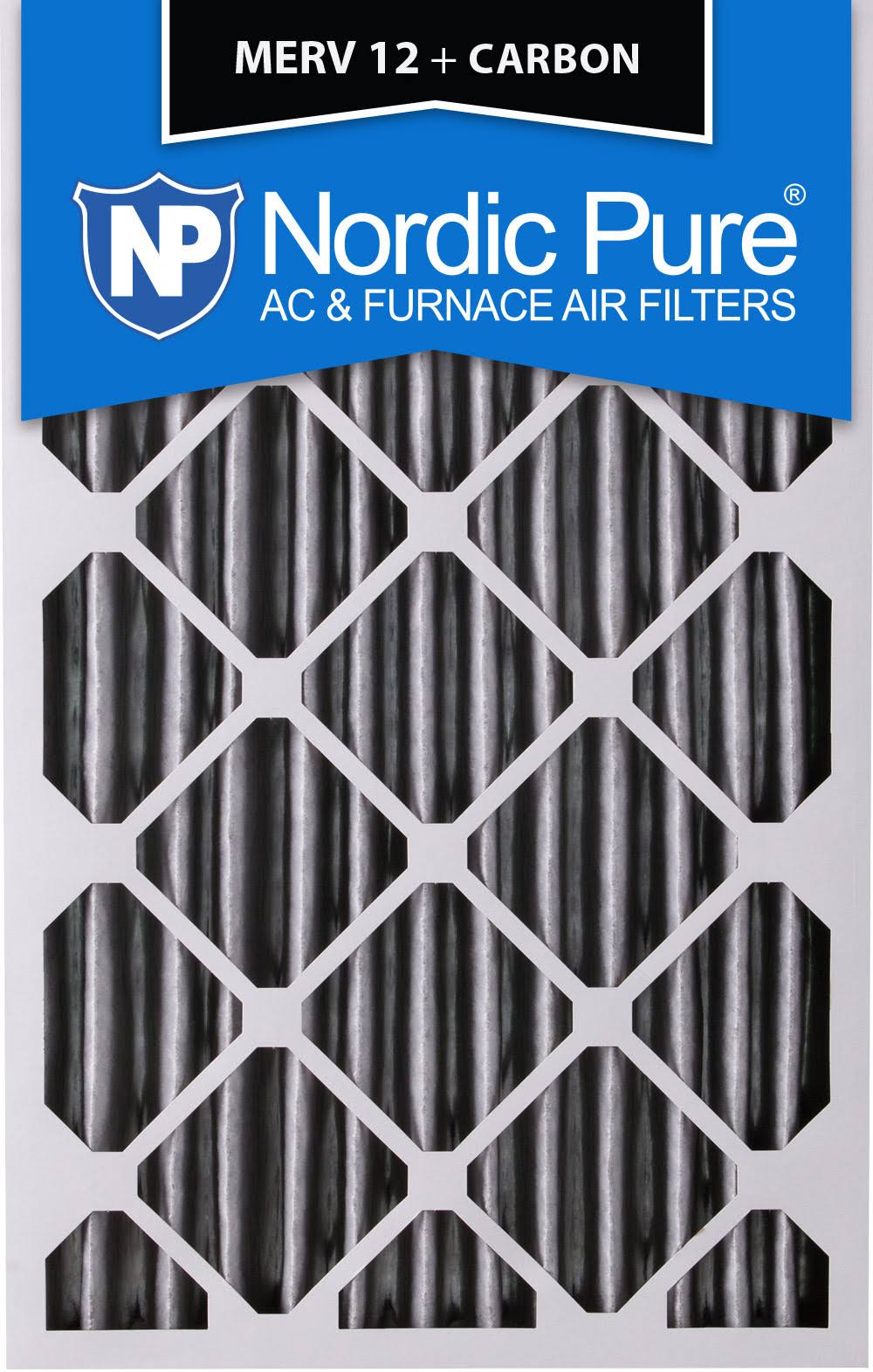 16x24x4 Pleated MERV 12 Carbon AC Furnace Filters Qty 6 H1080
