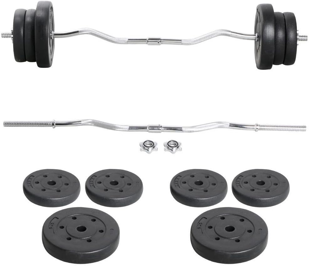 Olympic Bar Barbell Set Adjustable Weight Plates K7531