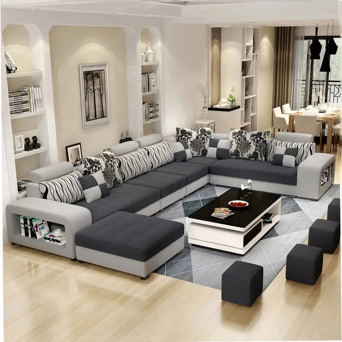 Modern Fabric Sectional Sofa Set T5544