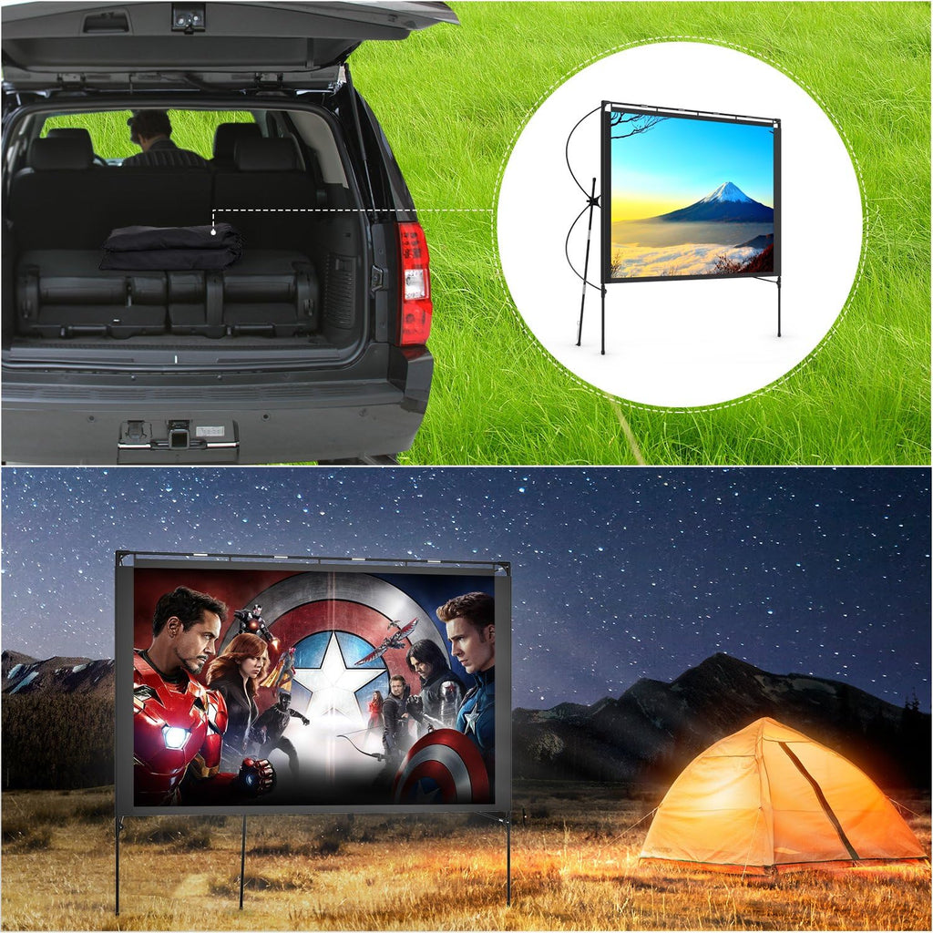 80 Inch Foldable Portable Outdoor Projector Screen with Stand and Bag V293149