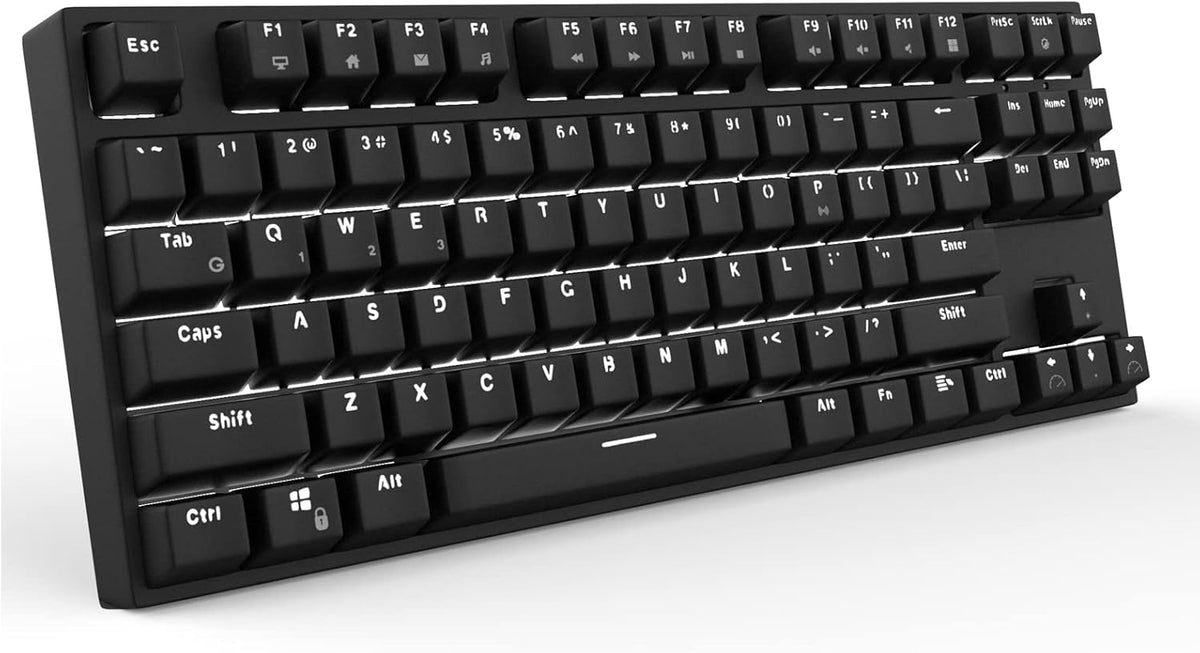 87 Keys White LED Backlight Tenkeyless Mechanical Keyboard H9357