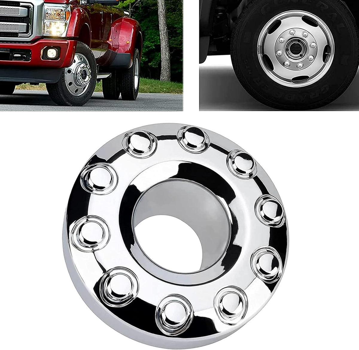 Front 10 Lug Chrome Wheel Center Hub Cap U7239