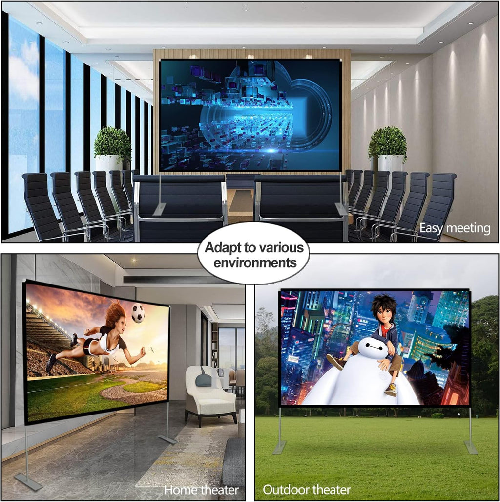 100 inch 16:9 Portable Projector Screen with Stand and Carry Bag L2927