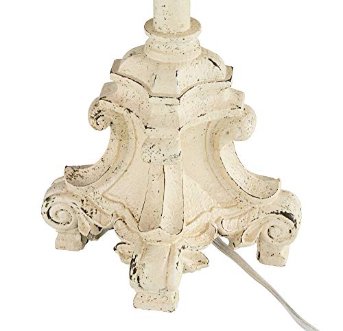 Ivory Off White Metal Candlestick Buffet Table Lamp 34" Tall G434868