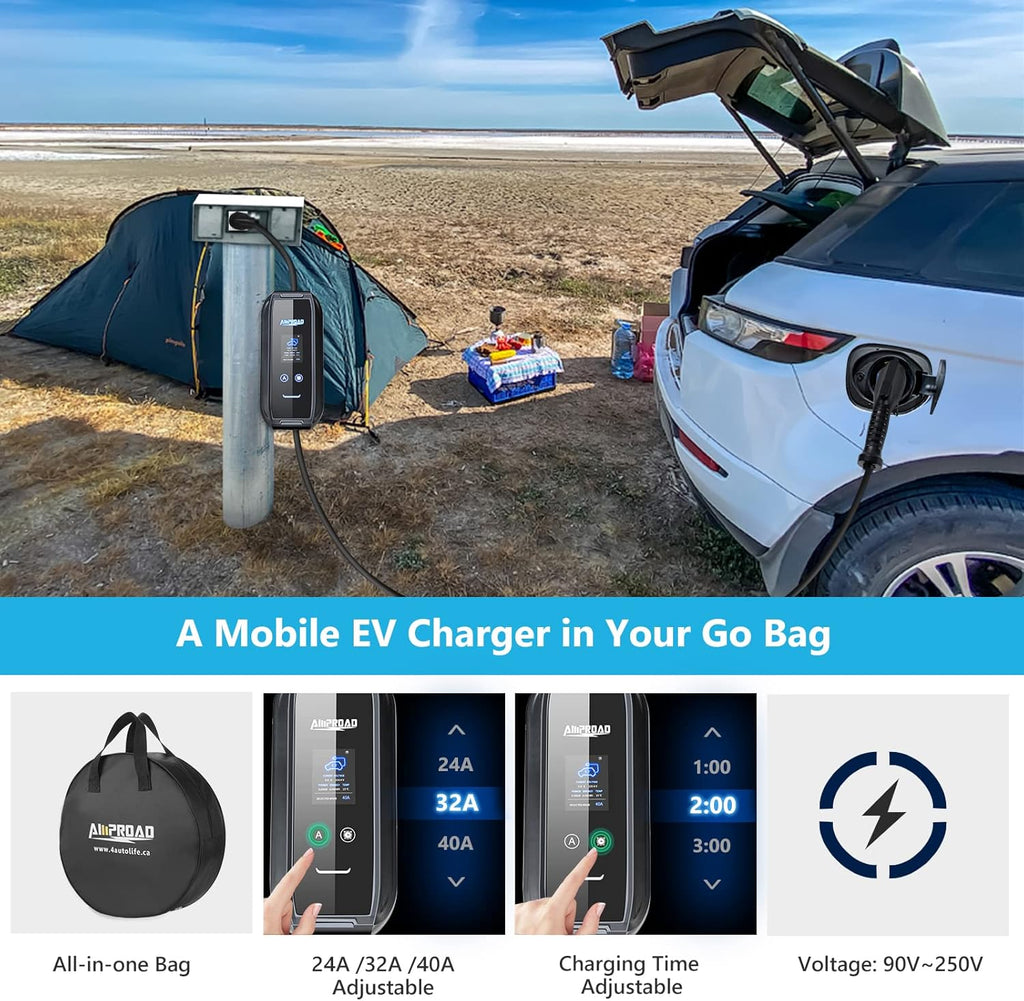Level 2 40/32/24 Amp Adjustable 240V EV Charger with WiFi 25 Foot Cable S1735