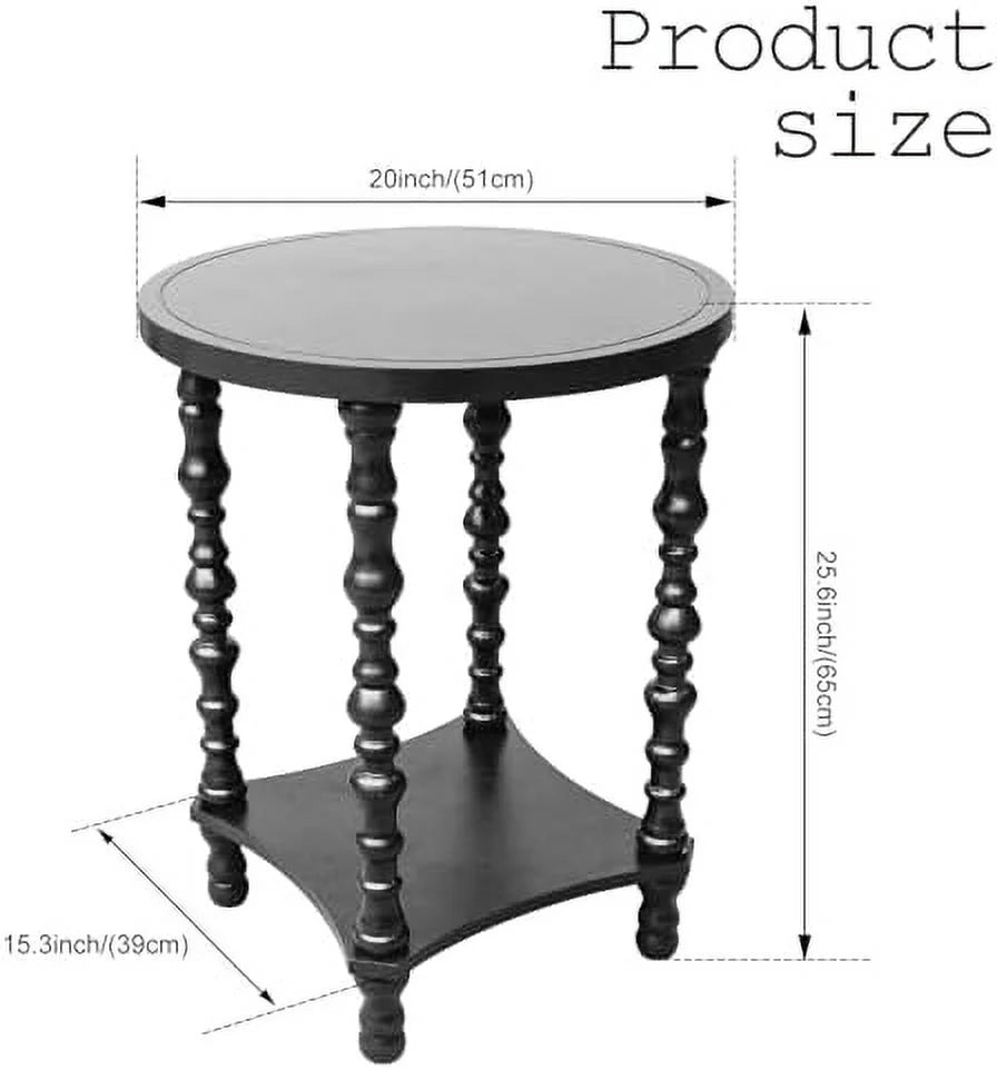 Grey Wood Round End Table Z344
