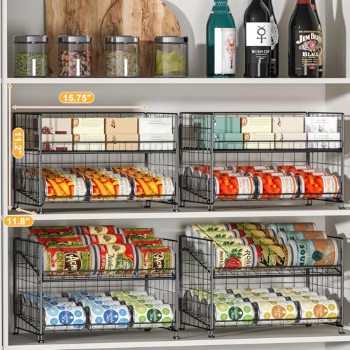 3 Pack Adjustable 2-Tier Can Rack Organizer T9496