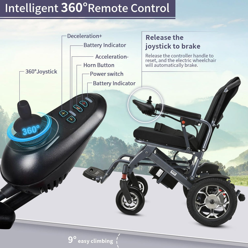 600W Motors Lightweight Foldable All Terrain Electric Wheelchair C91893
