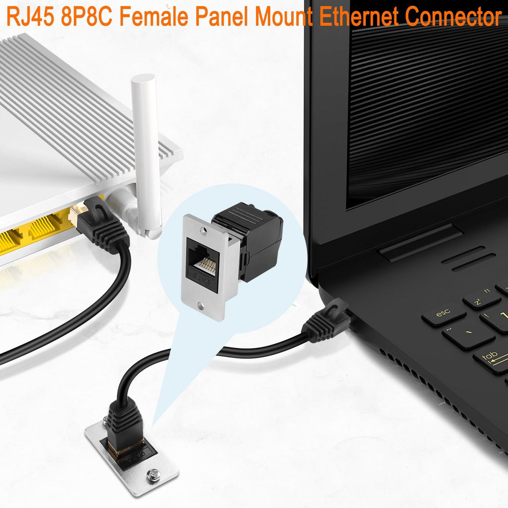 CAT6 RJ45 Female Panel Mount Ethernet Connector Y3795