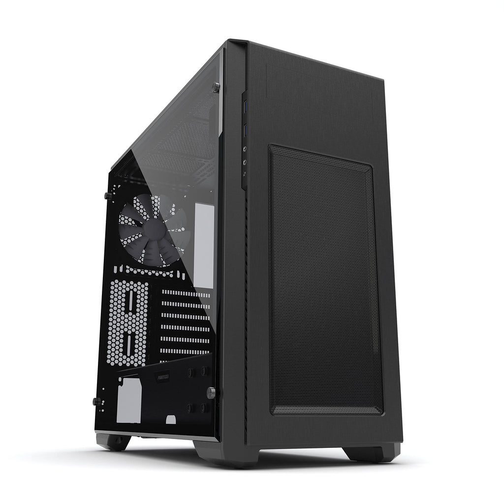 Satin Black ATX Mid Tower Case with Tempered Glass Panel Y613258