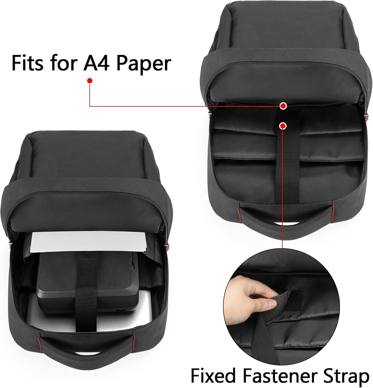 Portable Printer Carrying Case with Laptop Layer W3972