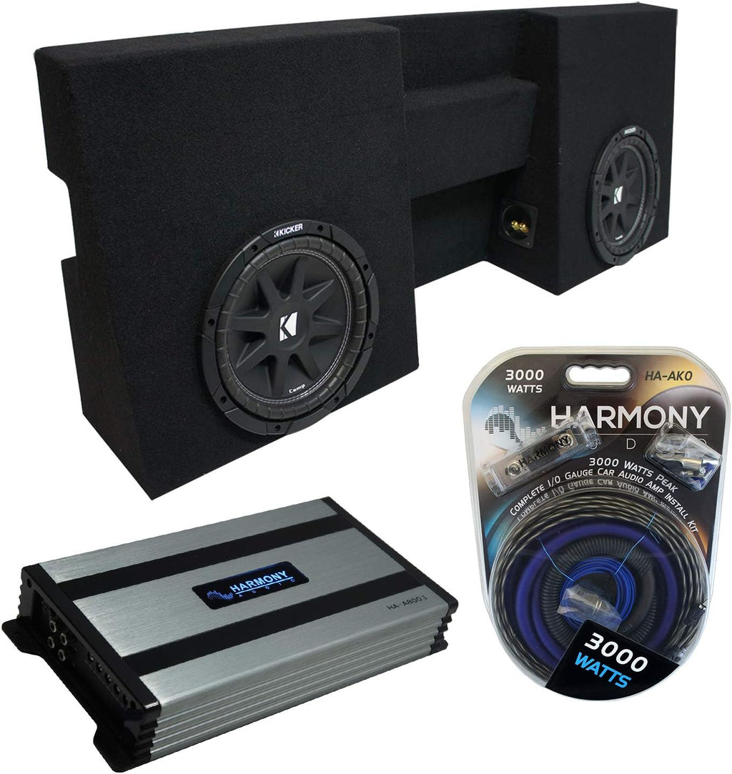 Compatible with 2005-UP Toyota Tacoma Double Cab Truck Dual 10 Sub Box Enclosure & Amp P754403