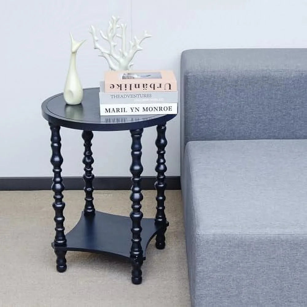 Grey Wood Round End Table Z344