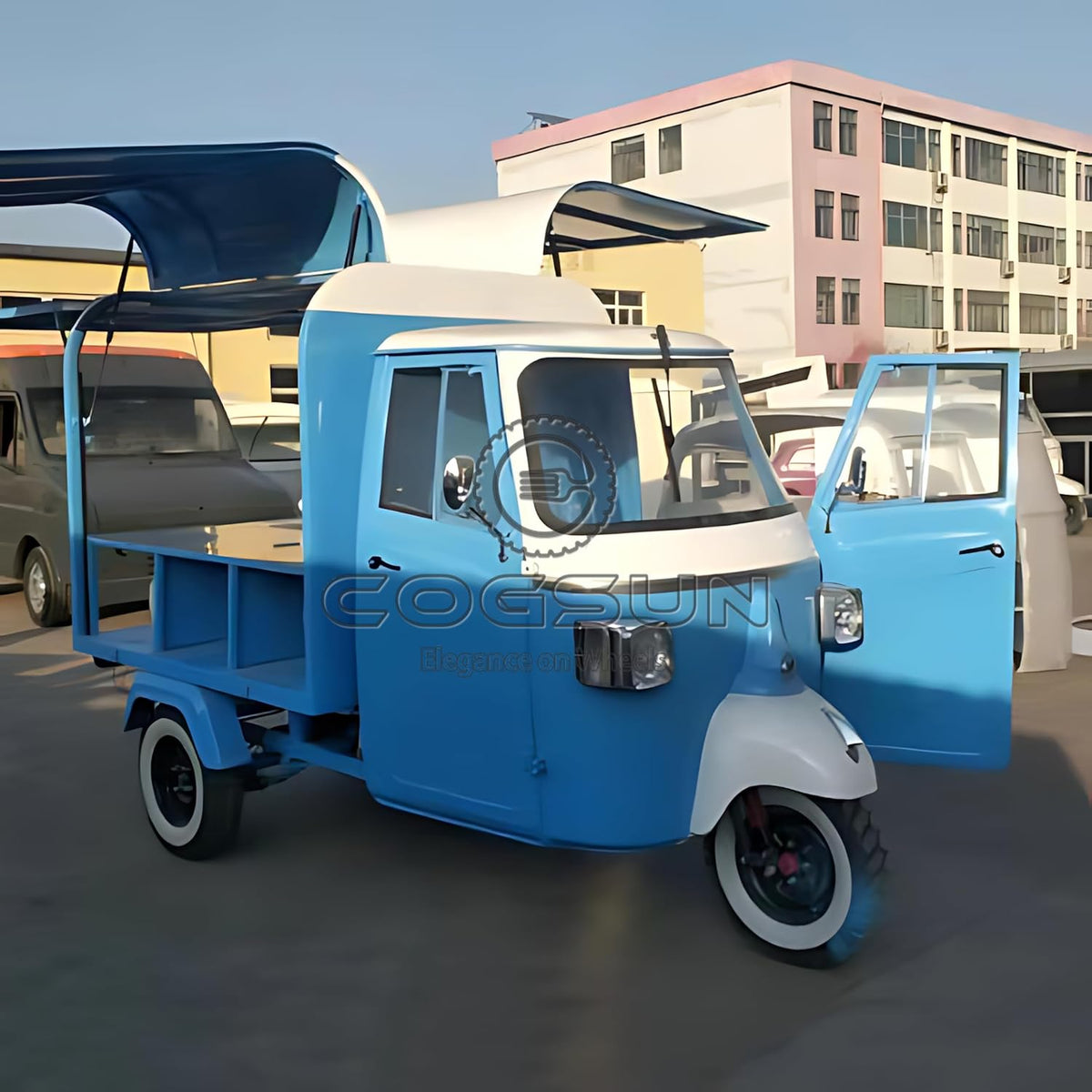 10.5FT Blue Food Trailer with 1 Compartment Sink Q946311