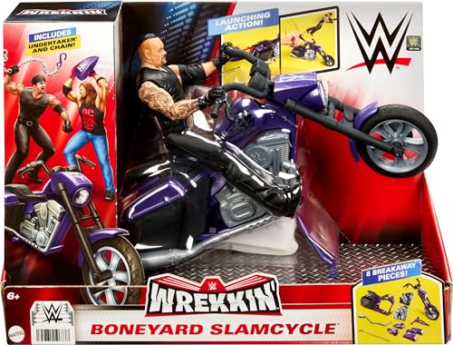WWE Wrekkin' Slamcycle Vehicle & Figure Playset with Toy Motorcycle & Undertaker 6-inch Collectible G454341