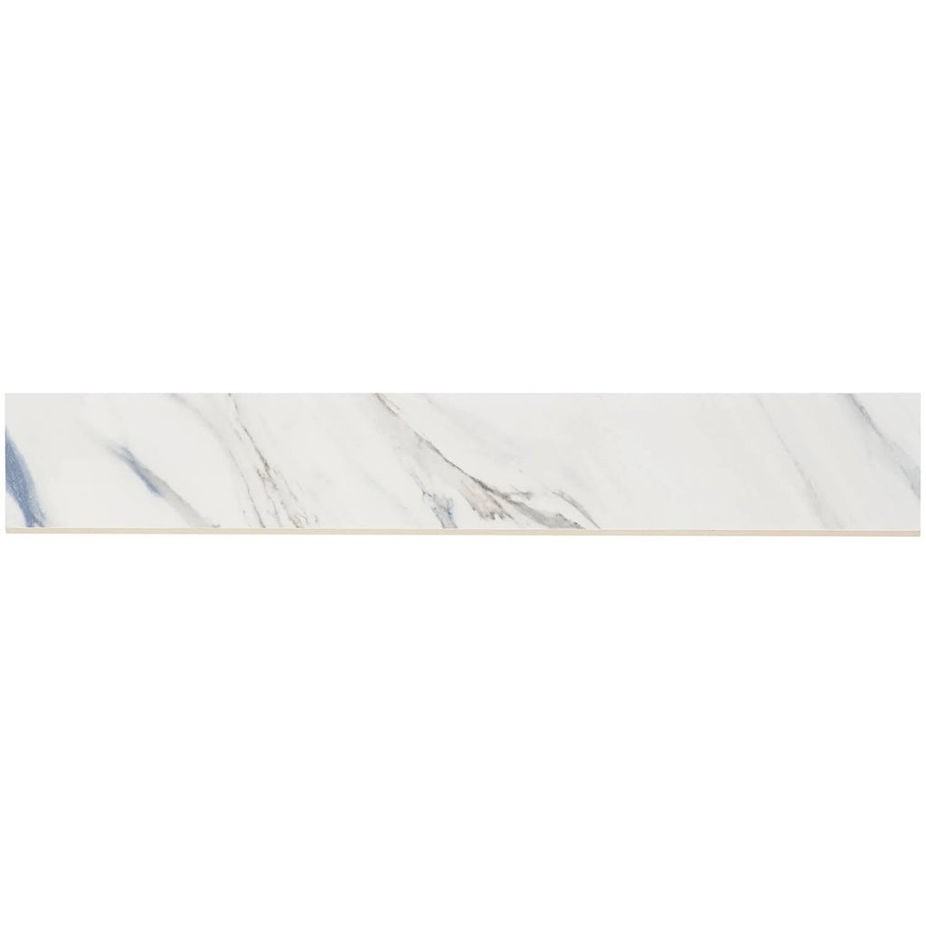 Calacatta Cobalt 3 in. x 24 in. Matte Porcelain Bullnose Tile E7790