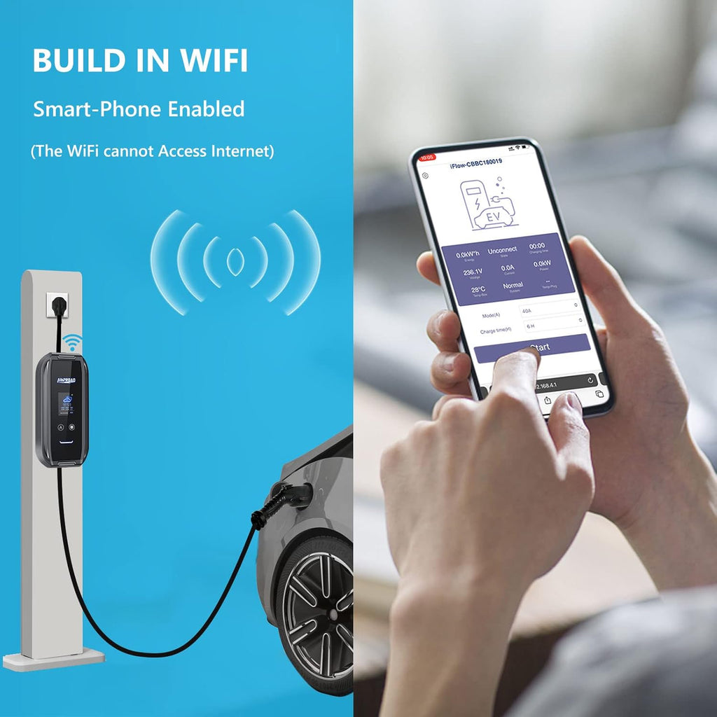Level 2 40/32/24 Amp Adjustable 240V EV Charger with WiFi 25 Foot Cable S1735
