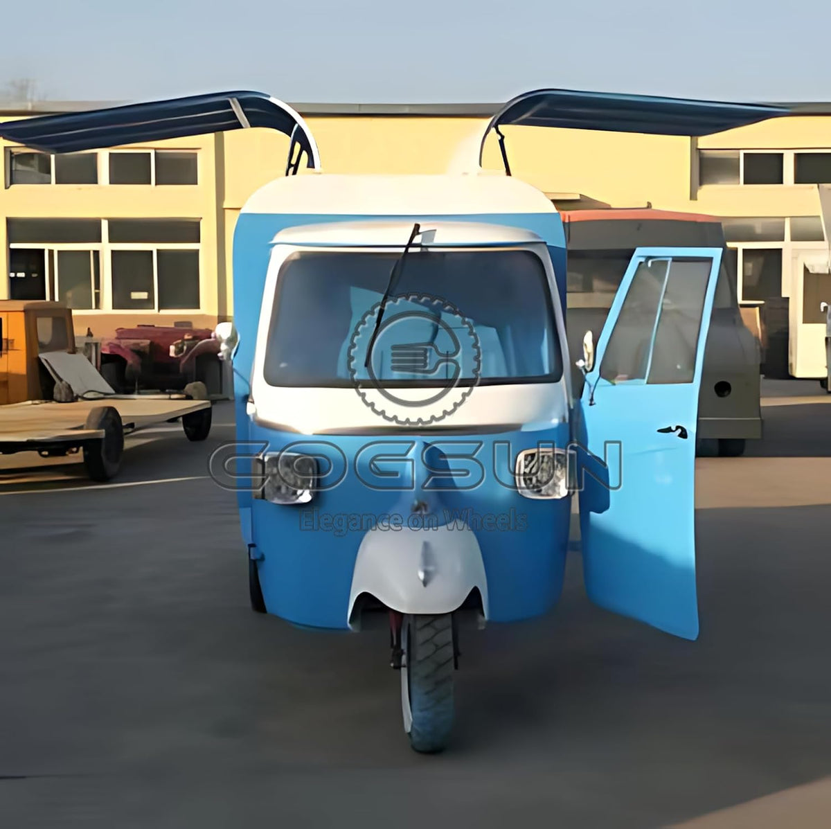 10.5FT Blue Food Trailer with 1 Compartment Sink Q946311