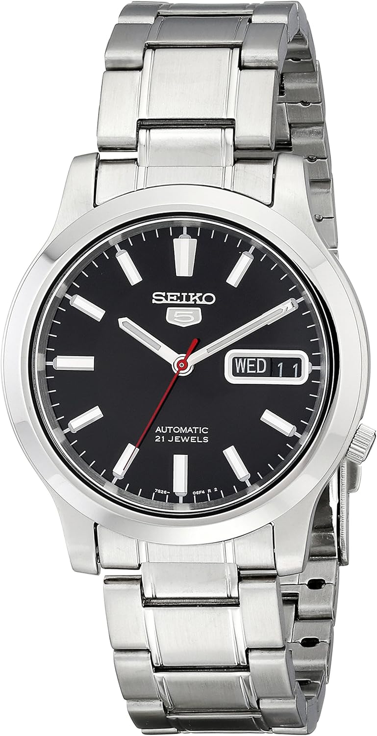 Stainless Steel Automatic Watch with Black Dial J80485