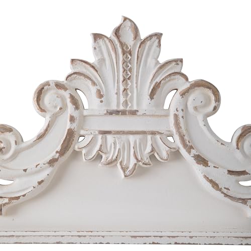White Wood Floral Carved Wall Sculptures H9777