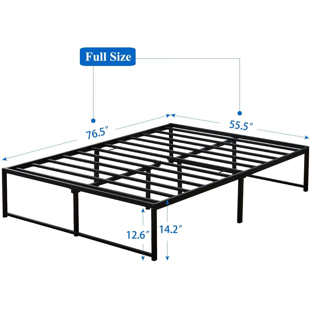 Black Full Size Metal Platform Bed Frame F1898