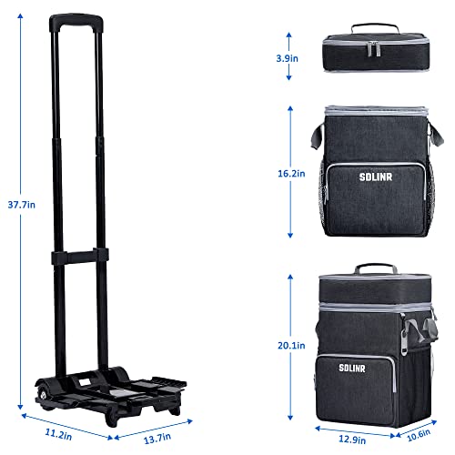 Large Rolling Cooler, Leakproof Insulated Soft Cooler Bag with Wheels and Handle E5553