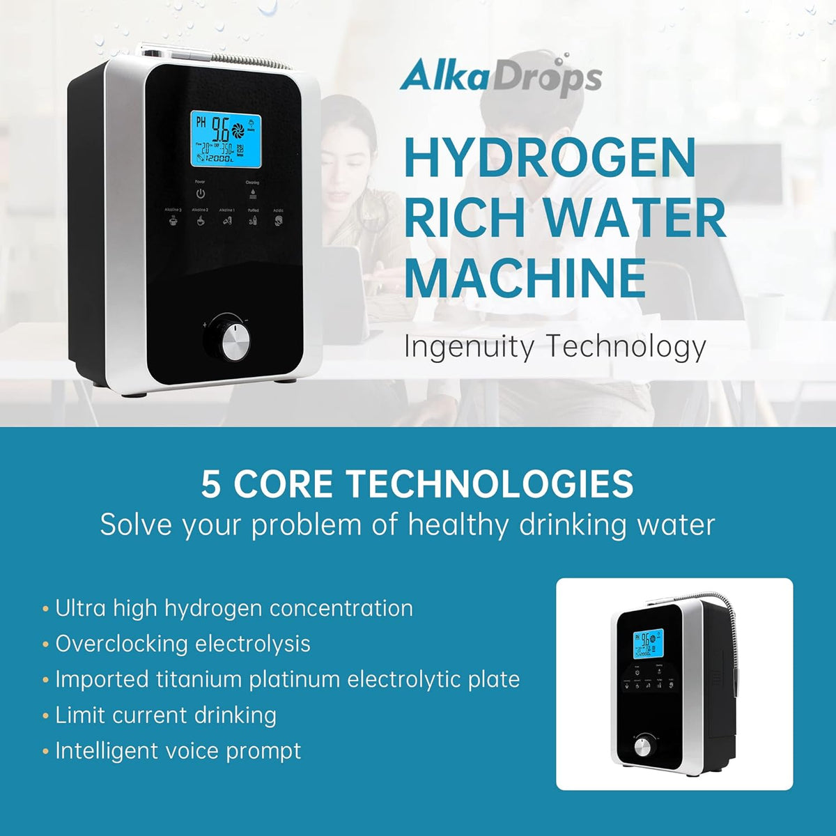 11 Plate Electrode Alkaline Acid Water Machine D2736