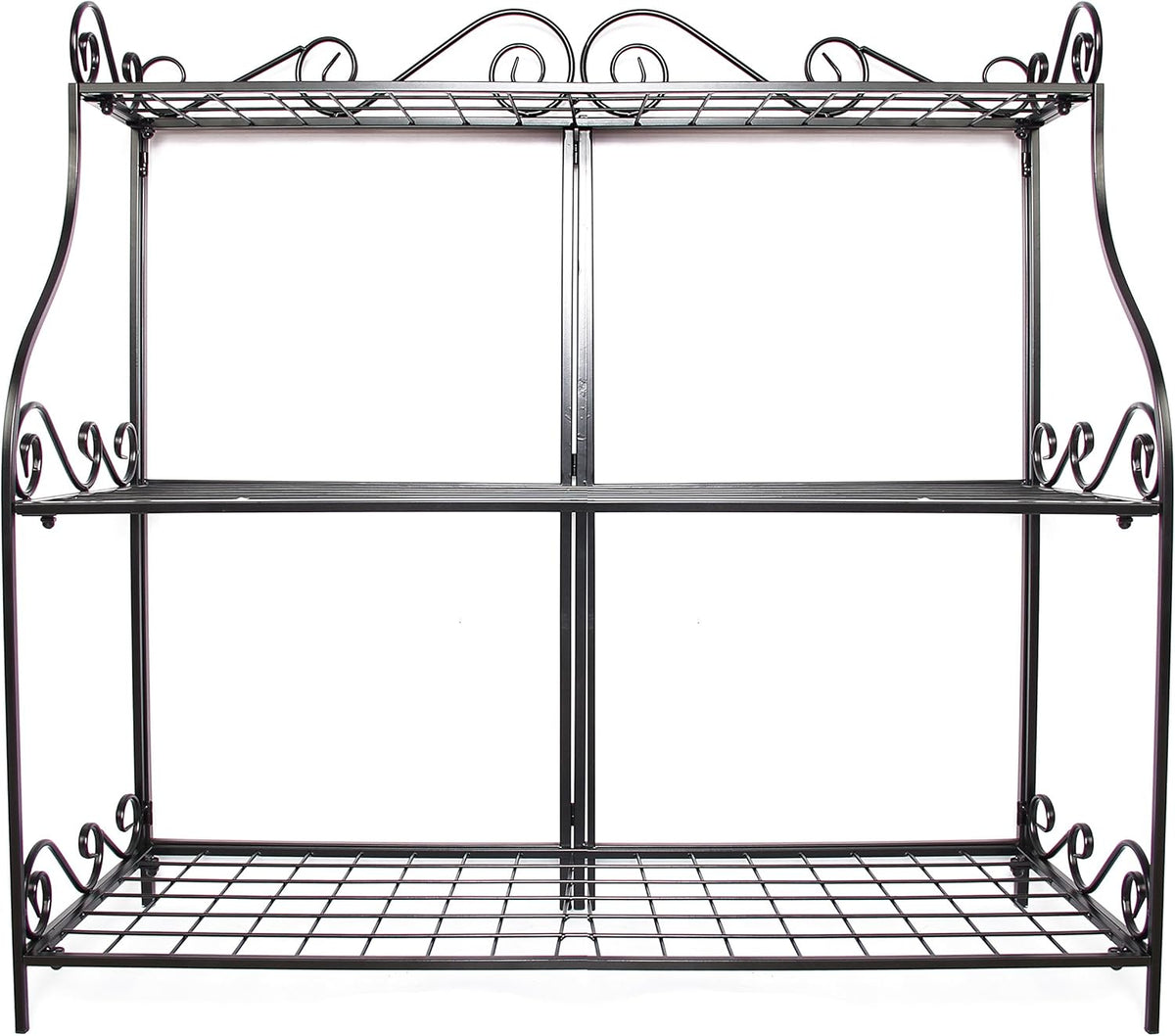 Large Flower Stand Plant Display Freestanding Metal 3-Tier Storage Rack A368838