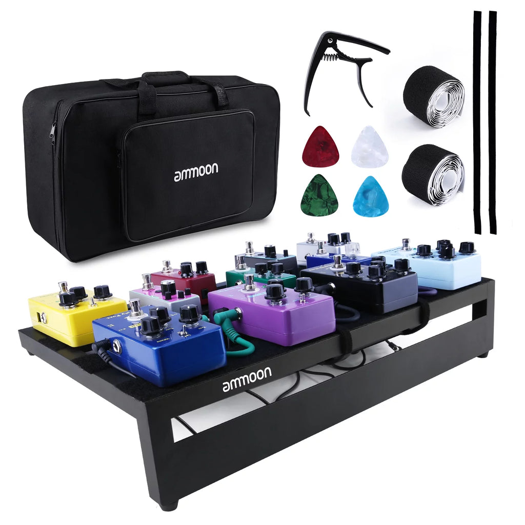 Large Aluminum Alloy Guitar Effect Pedal Board with Carry Bag O9565